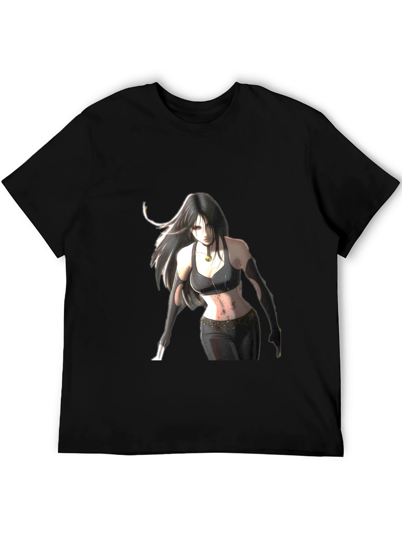 Anime Girl Graphic Black T-Shirt