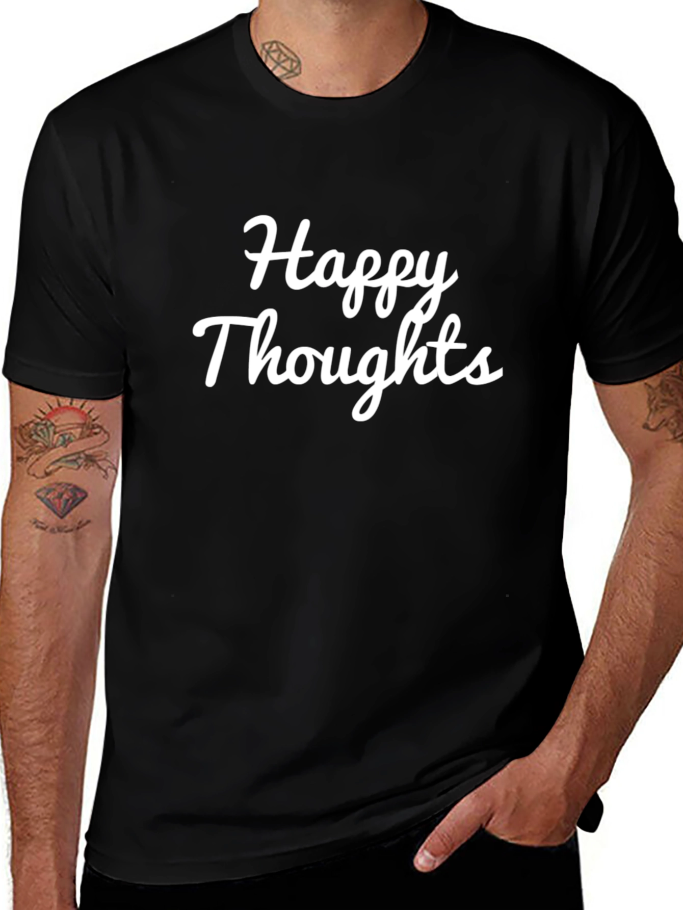 Happy Thoughts Black Graphic Tee Shirt