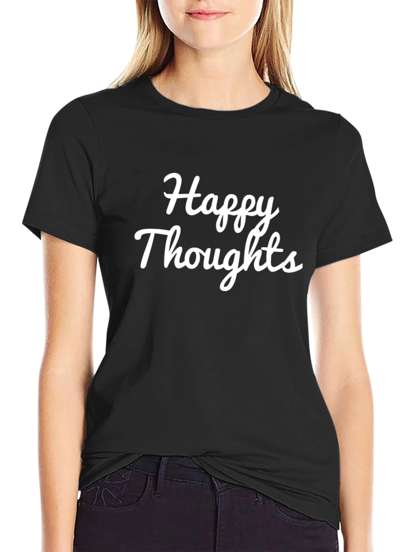 Happy Thoughts Black Graphic Tee Shirt