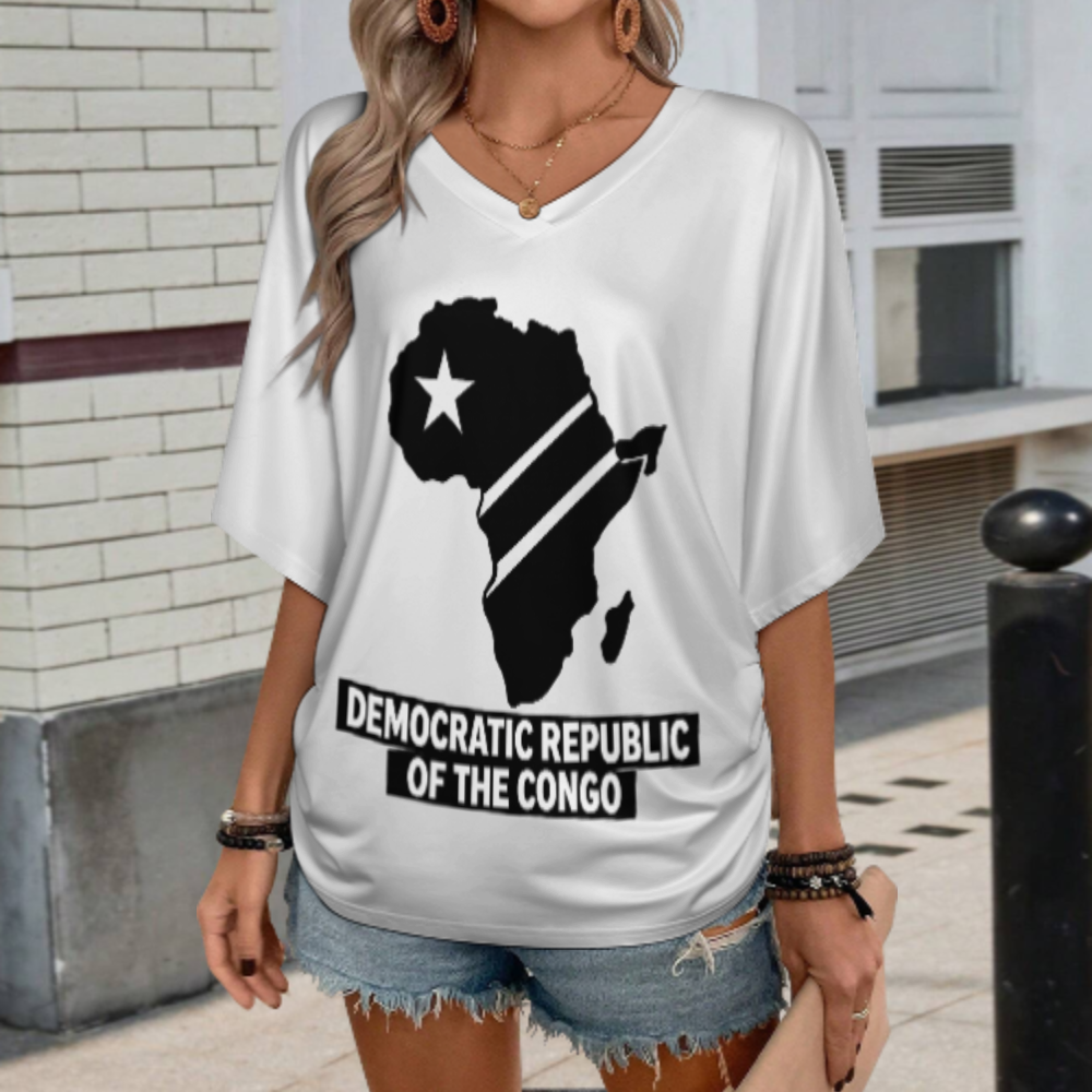Democratic Republic of the Congo Flag Graphic T-Shirt – Africa Pride Streetwear Tee(z432)