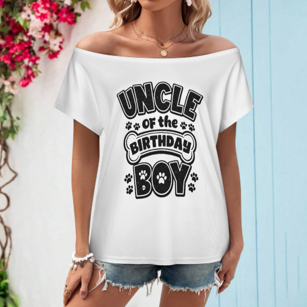 Uncle of the Birthday Boy Paw Print Graphic Tee – Fun Family Birthday Party Shirt for Dog Lovers(z413)