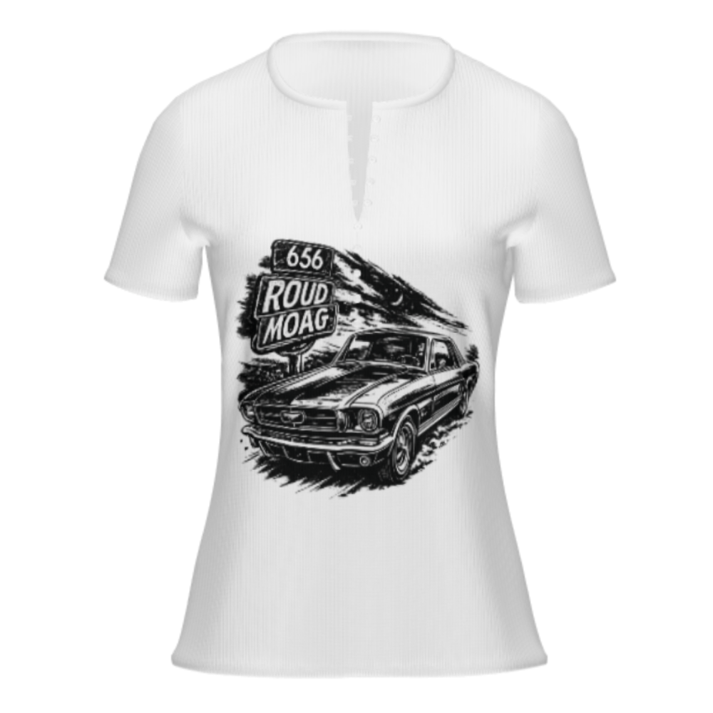 Vintage Muscle Car Graphic Tee – Retro American Classic Car Streetwear Shirt for Women(z453)