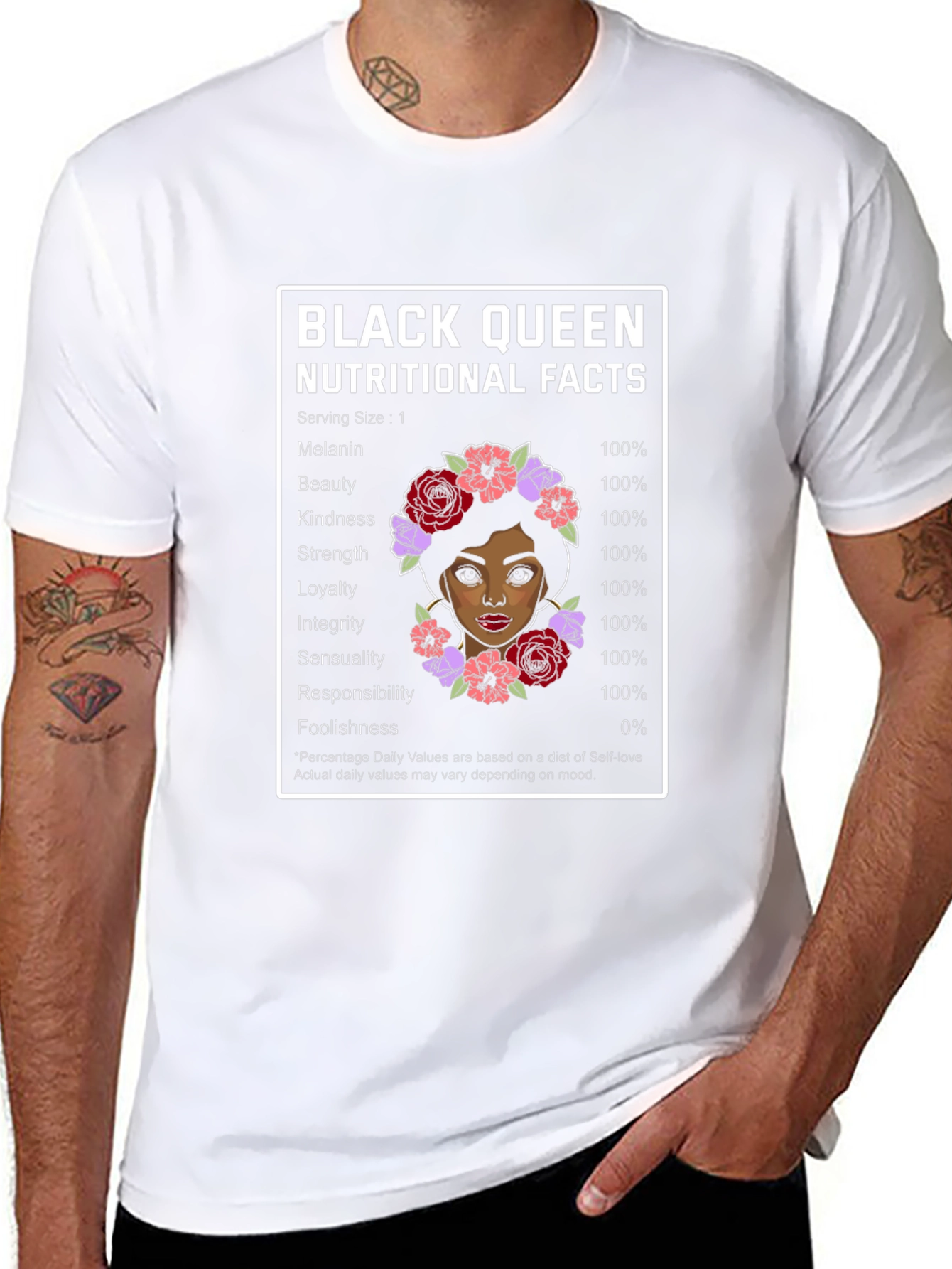 Black Queen Nutritional Facts Graphic Tee