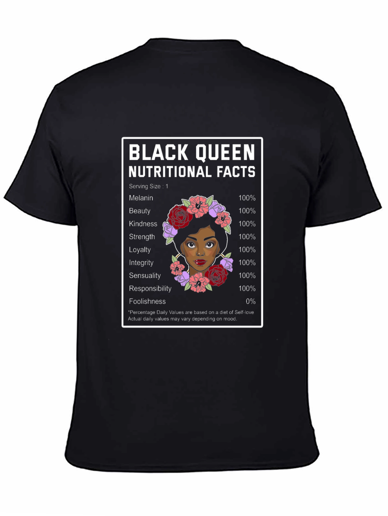 Black Queen Nutritional Facts Graphic Tee