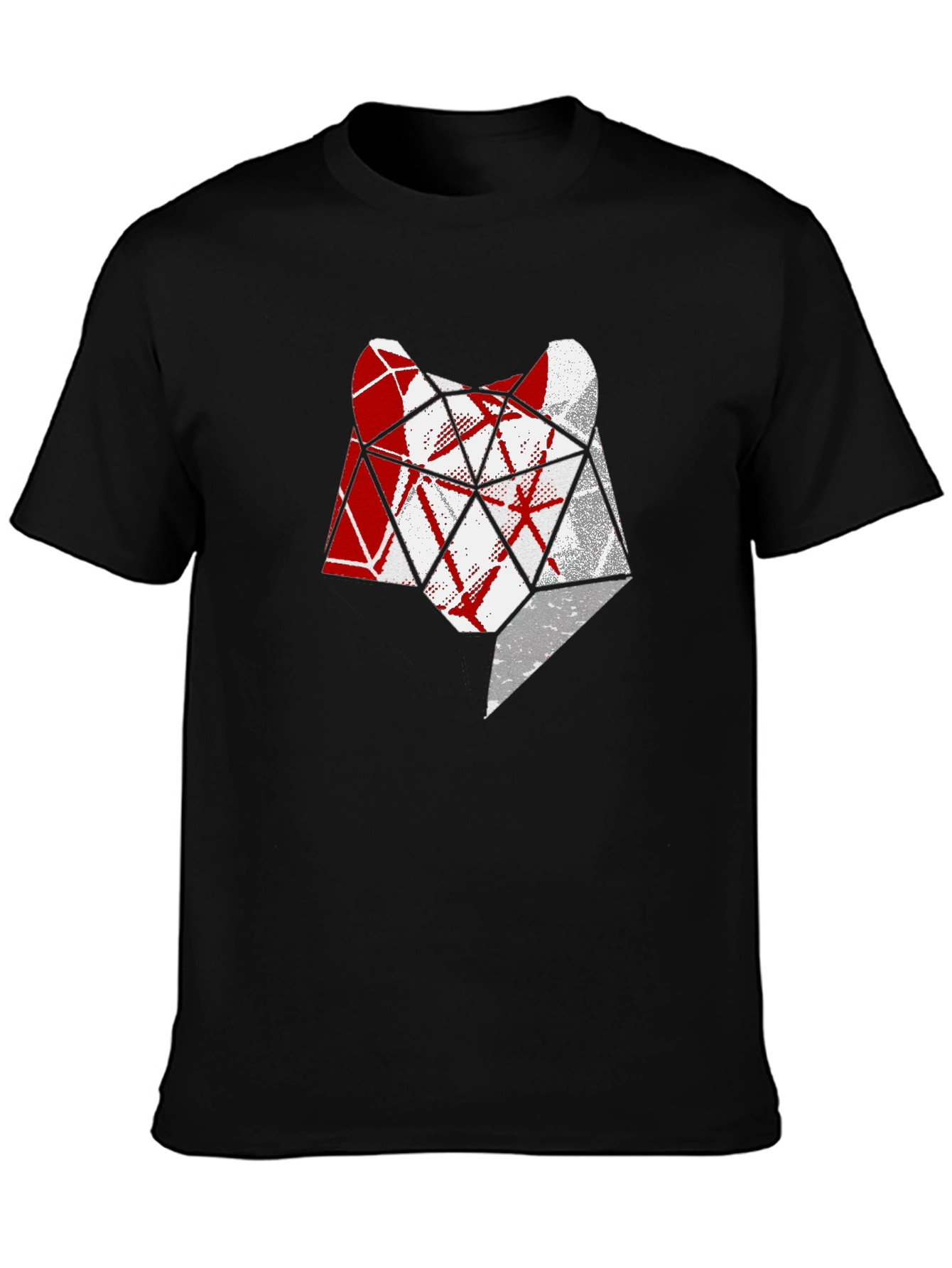 Geometric Wolf Head T-Shirt - Modern Graphic Tee