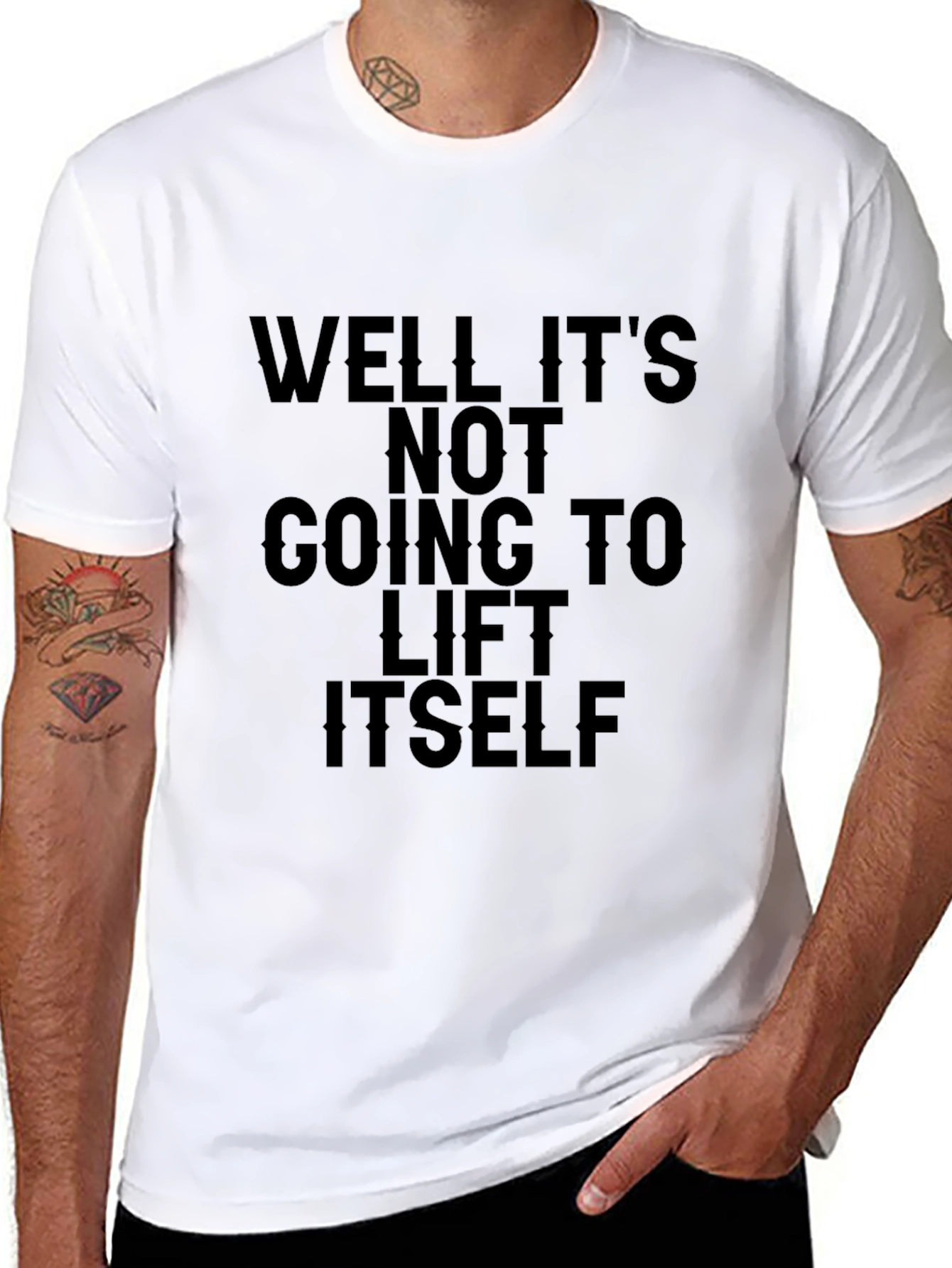 Funny Gym Workout T-Shirt - Lift Itself Slogan