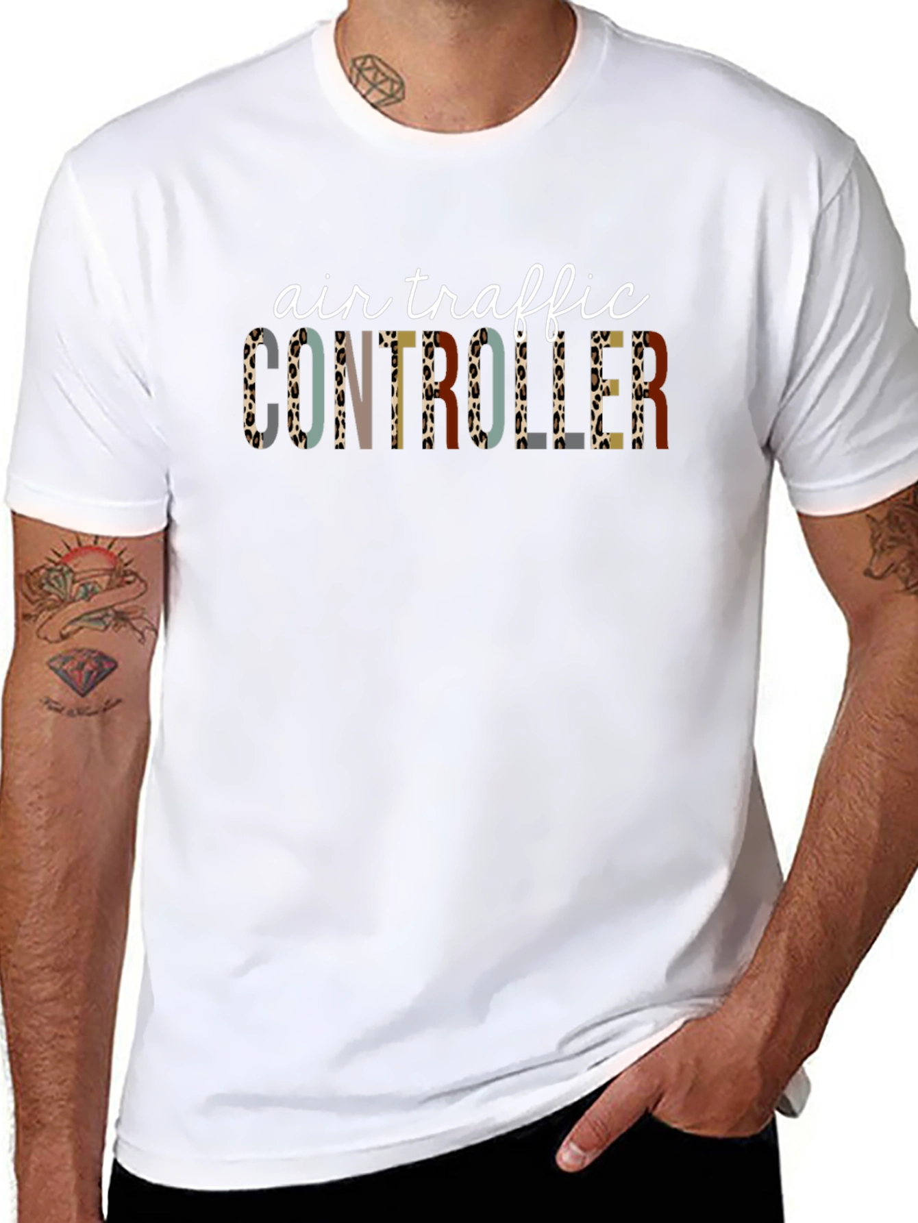Air Traffic Controller Leopard Print T-Shirt