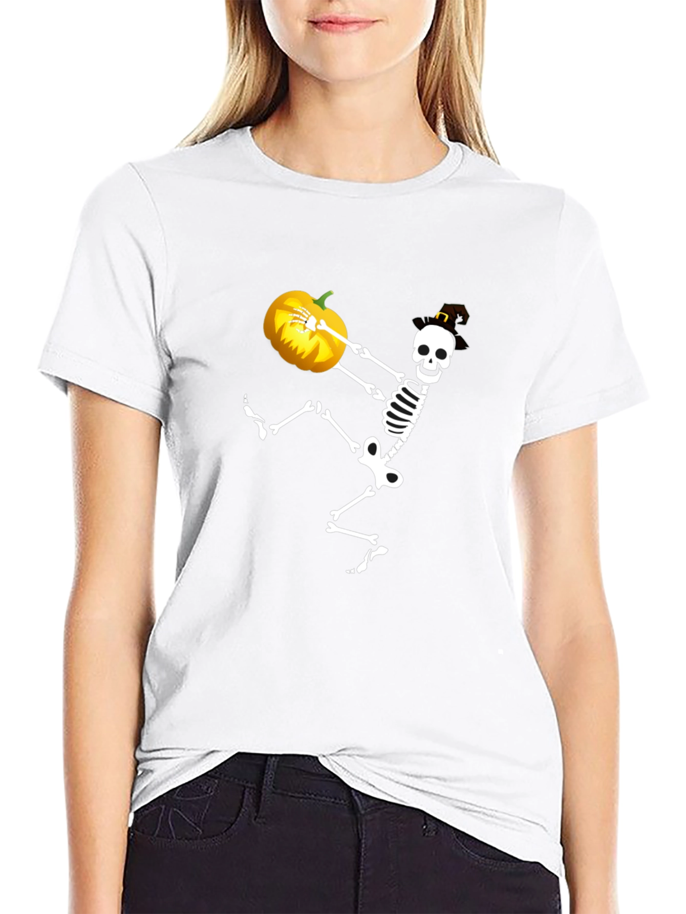 Halloween Skeleton Pumpkin T-Shirt
