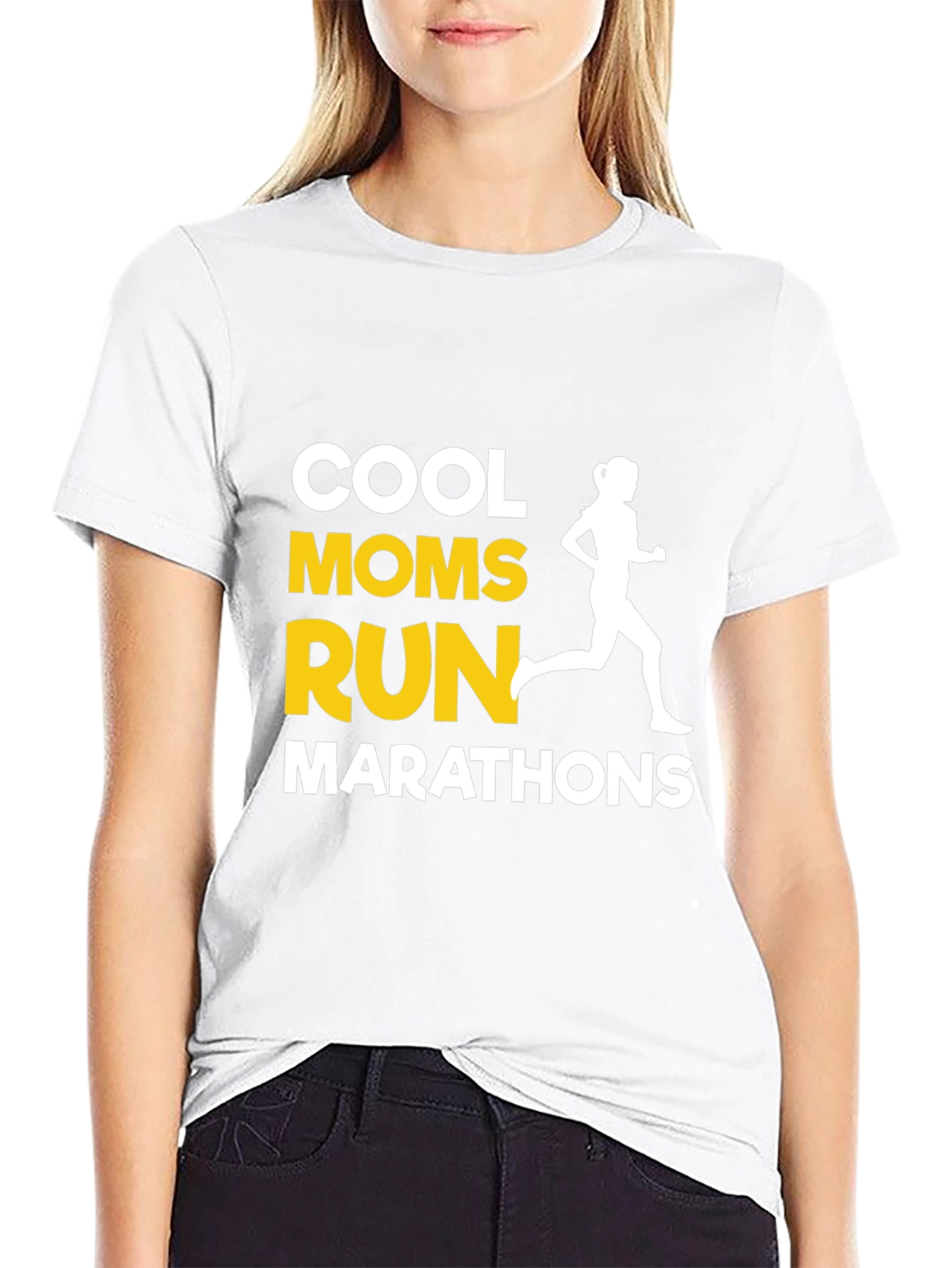 Cool Moms Run Marathons T-Shirt - Black