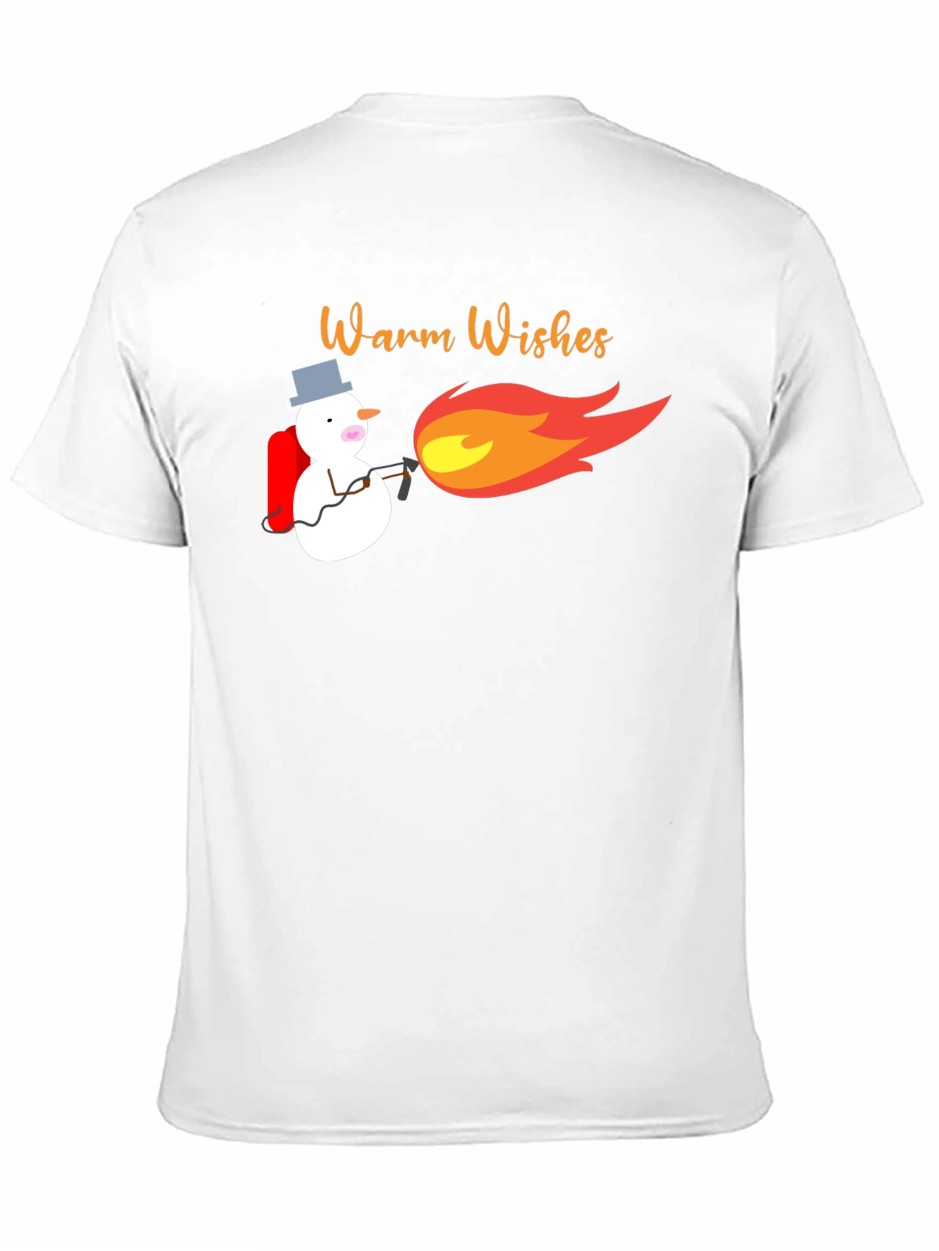 Warm Wishes Snowman Blowtorch Black T-Shirt
