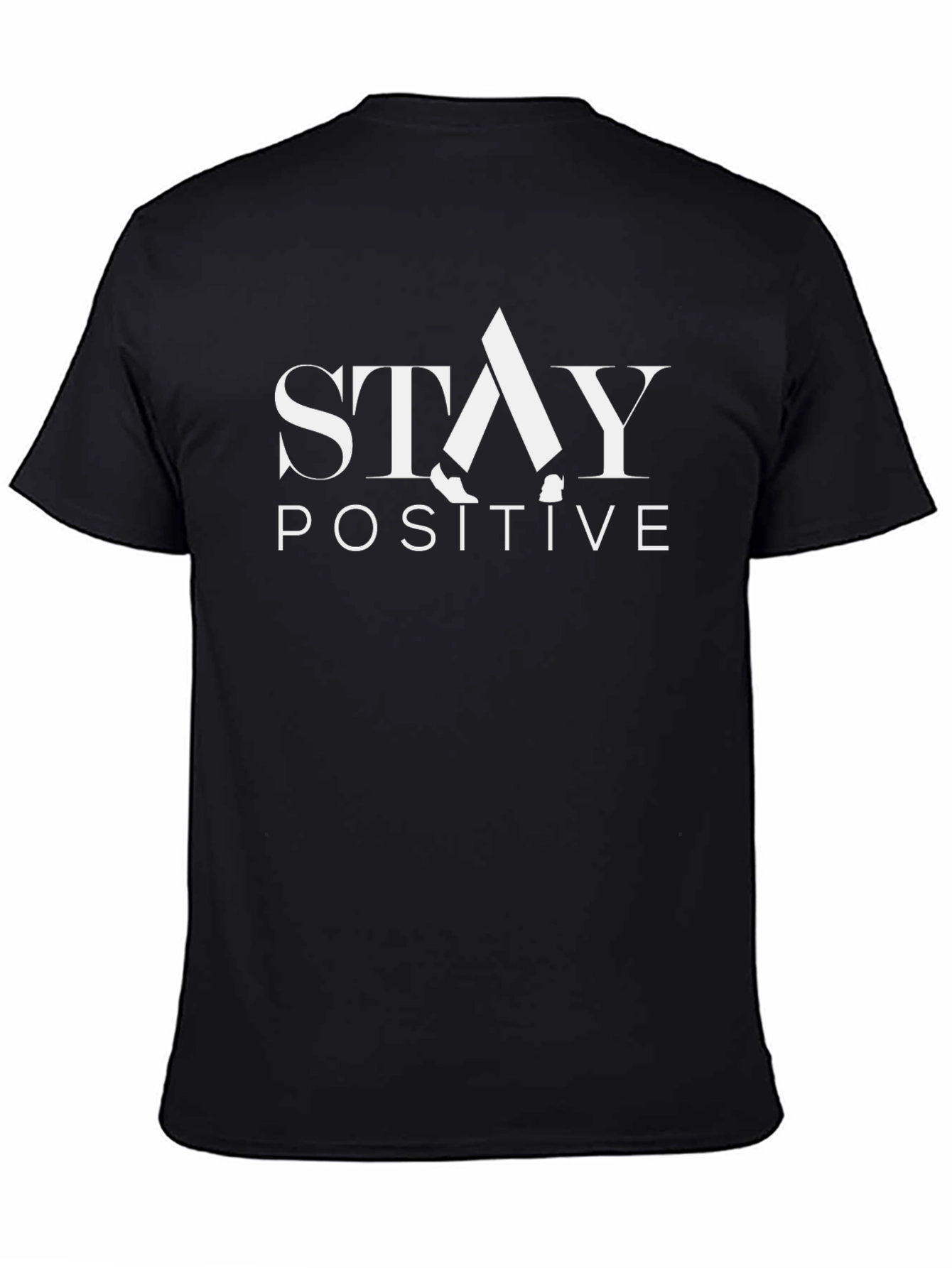 Stay Positive Graphic Tee - Black Cotton T-Shirt