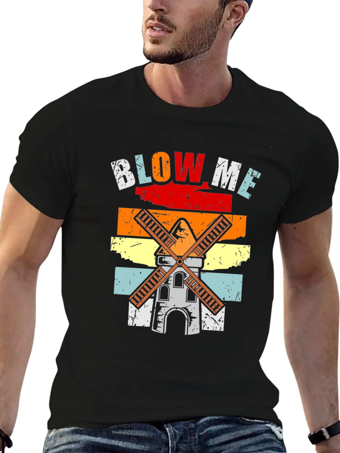 Retro Windmill Blow Me T-Shirt