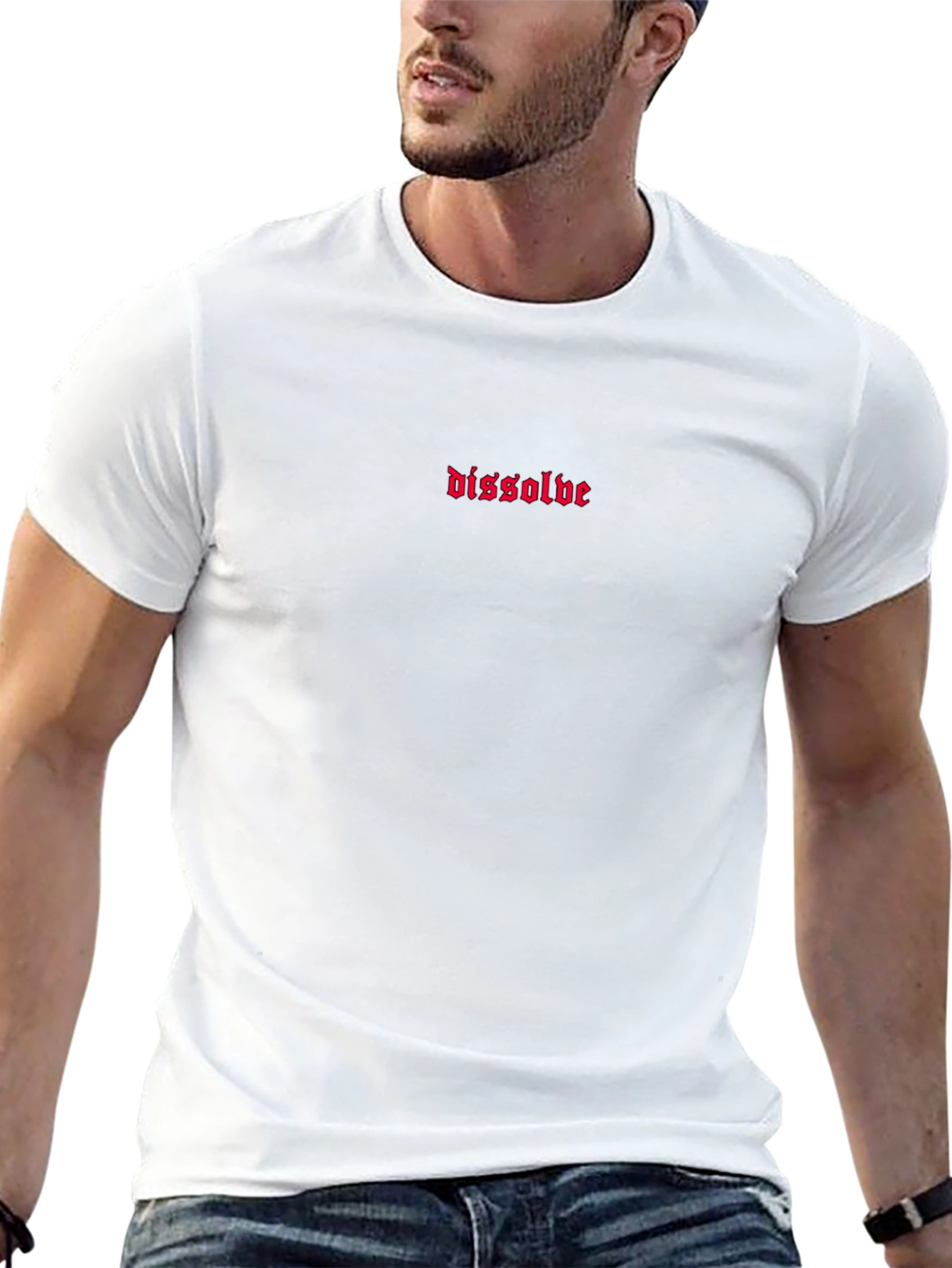 Dissolve Graphic Tee - Gothic Font Black Shirt