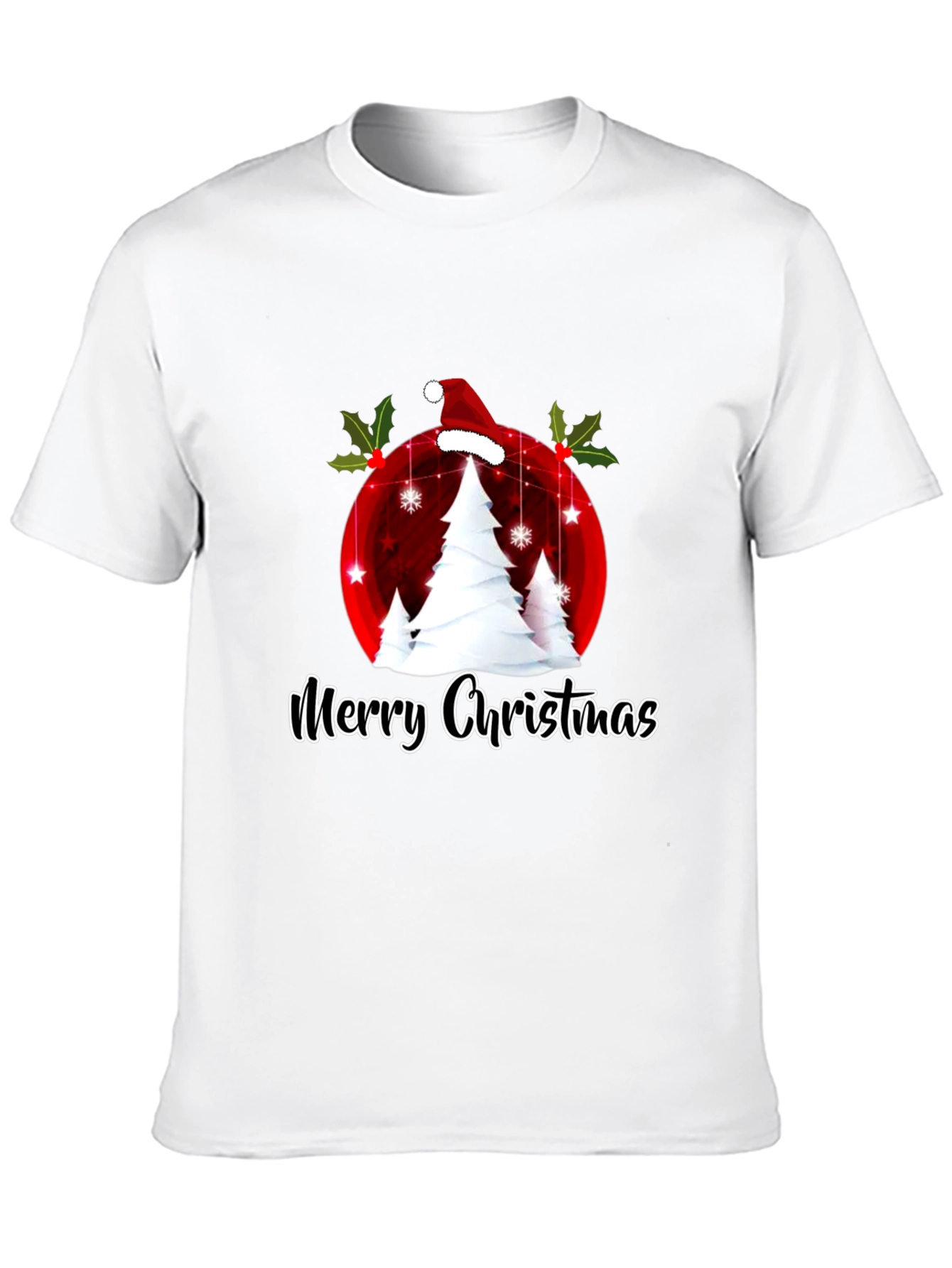 Festive Merry Christmas Tree Graphic Tee