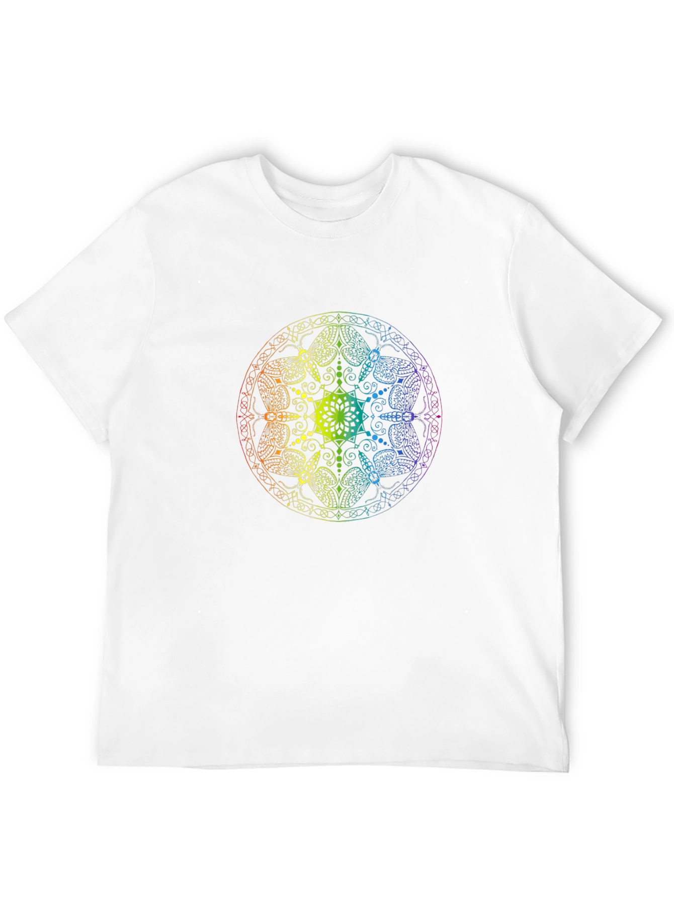 Rainbow Mandala Graphic Black T-Shirt