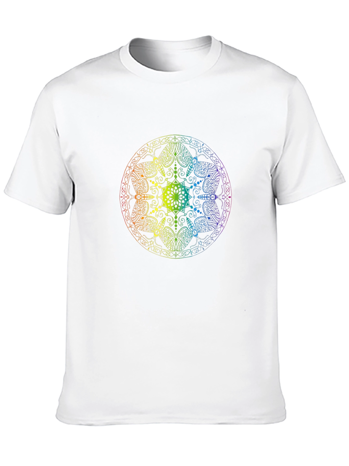 Rainbow Mandala Graphic Black T-Shirt
