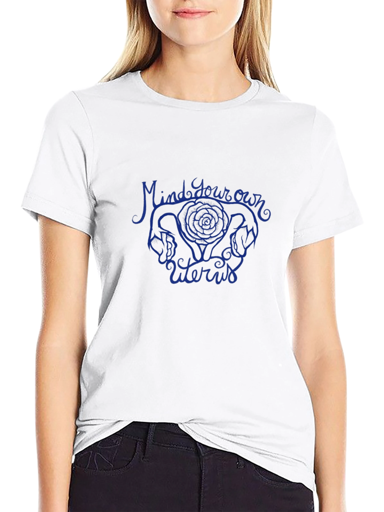 Mind Your Own Uterus Graphic Tee - Black