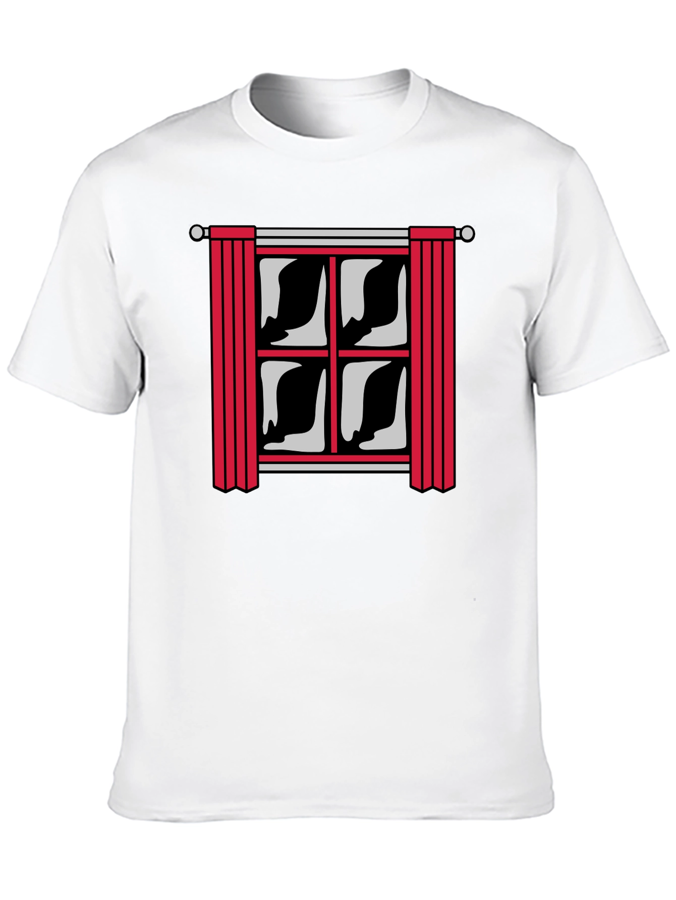 Window Graphic Print Mens Black T-Shirt
