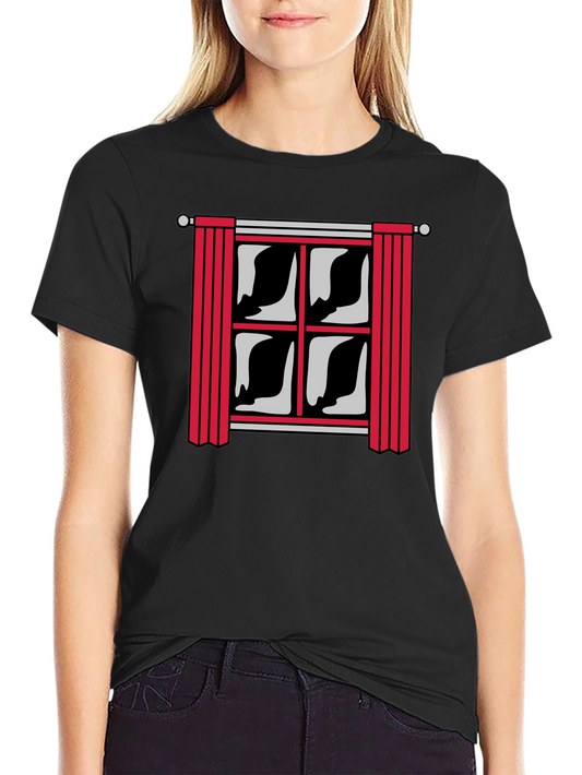 Window Graphic Print Mens Black T-Shirt