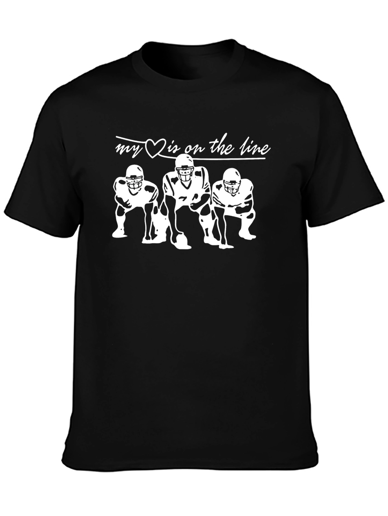 Football My Heart is on the Line Graphic T-Shirt