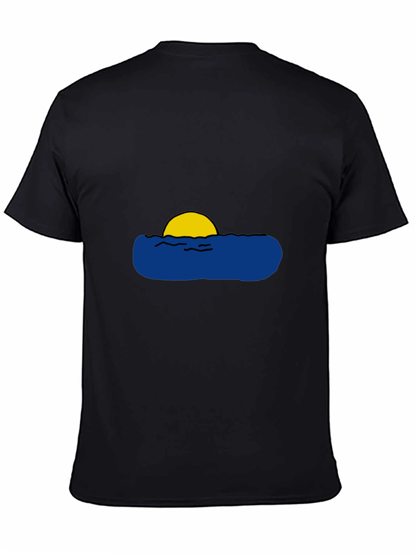 Sunset Waves Graphic Black T-Shirt