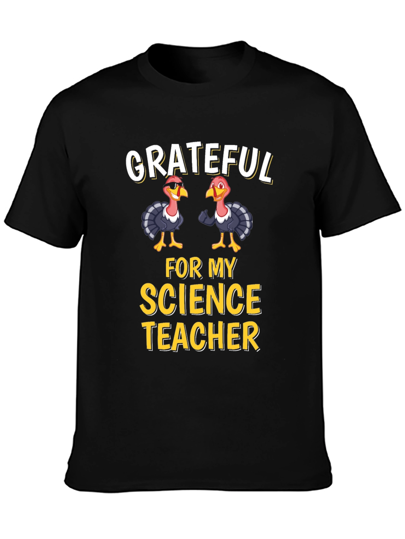 Grateful Science Teacher Thanksgiving Turkey T-Shirt