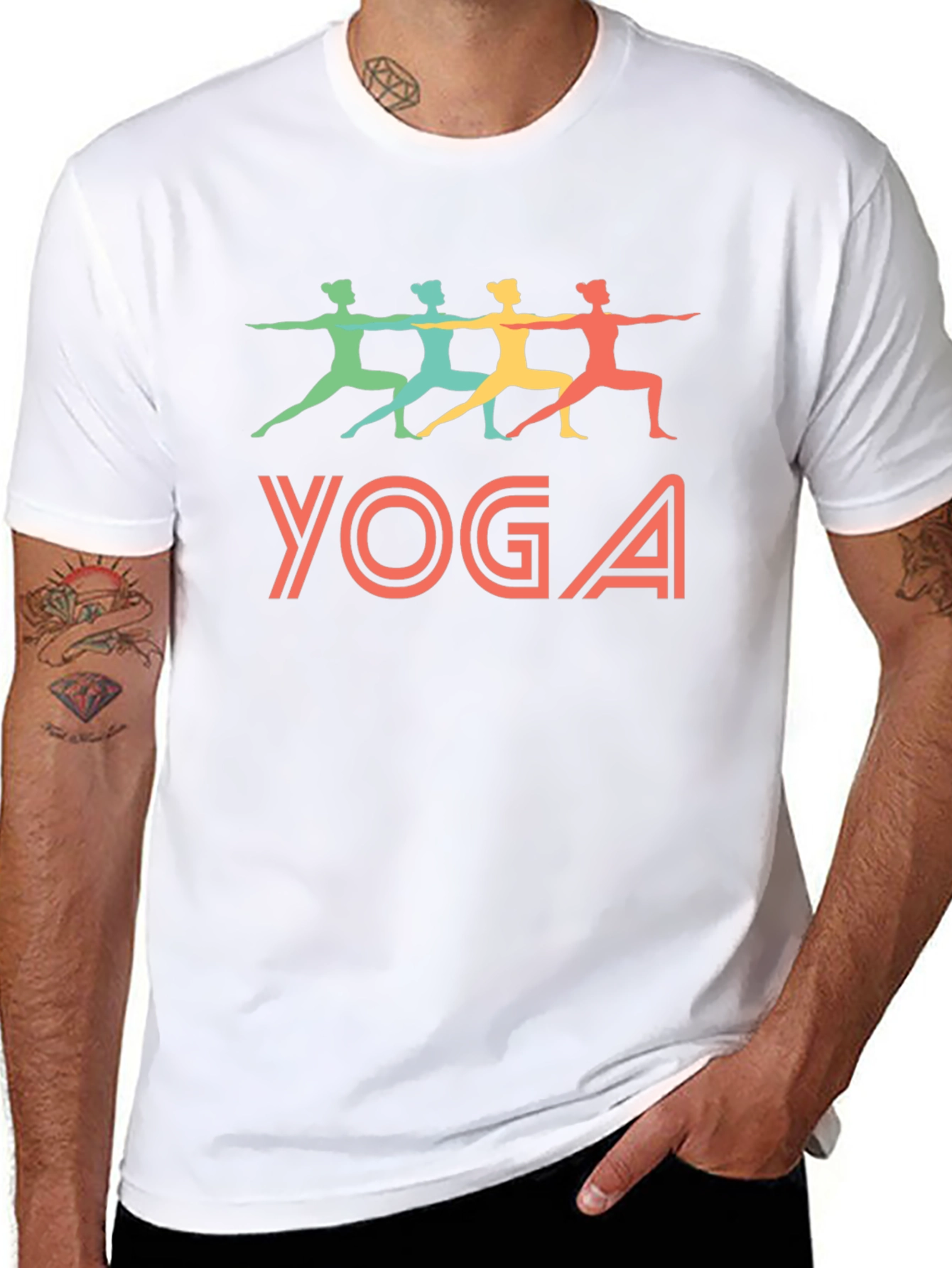 Yoga Poses Graphic Tee - Mens Black T-Shirt