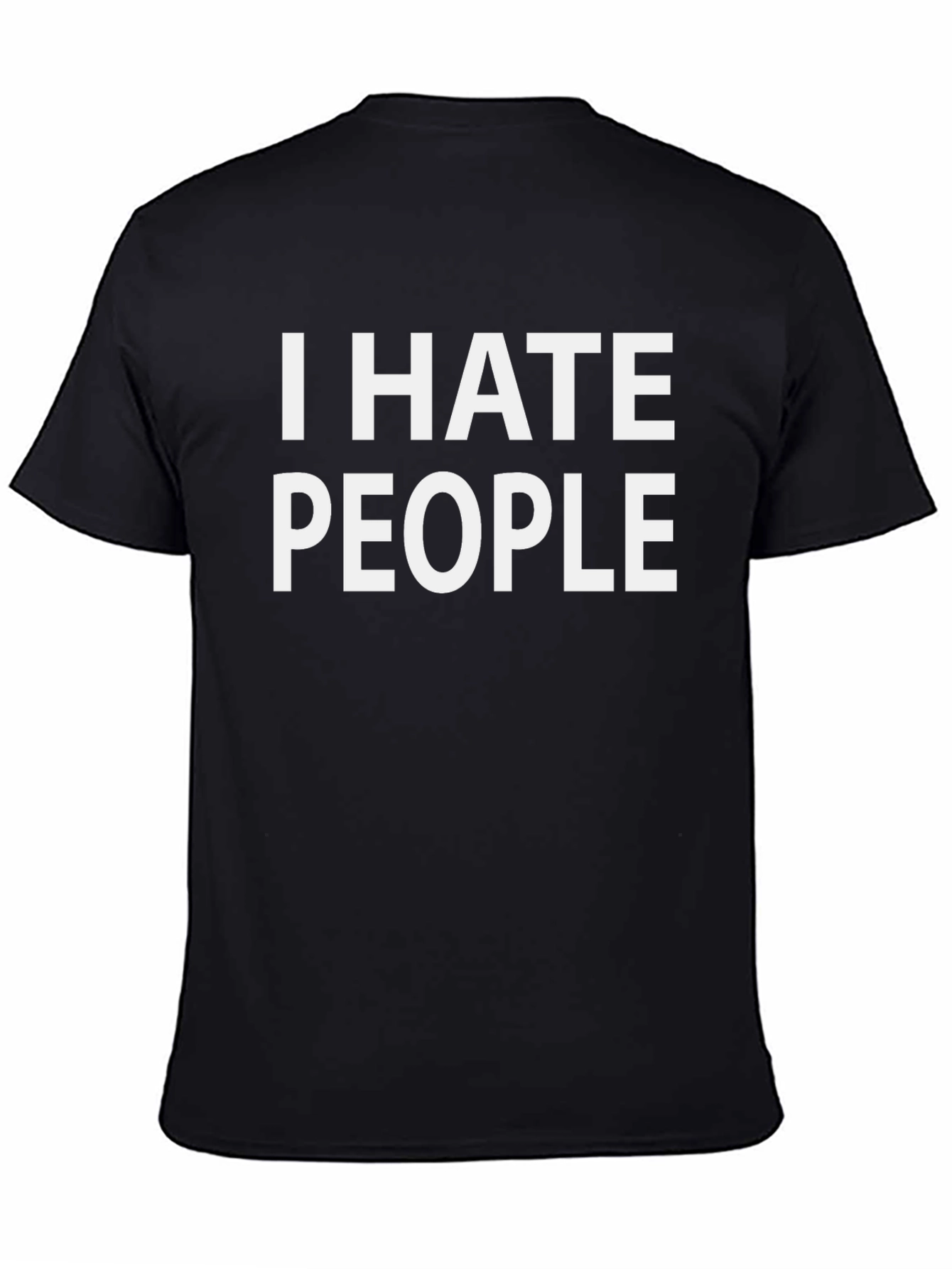 I HATE PEOPLE Graphic Tee - Black Cotton T-Shirt