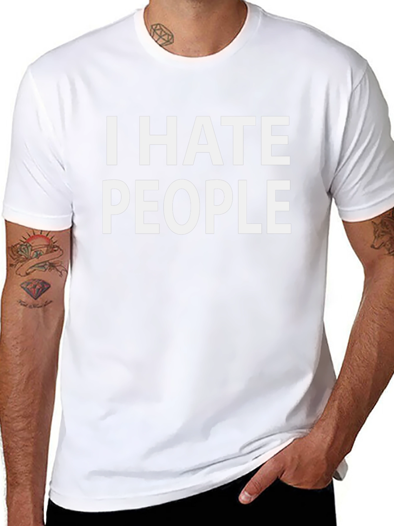 I HATE PEOPLE Graphic Tee - Black Cotton T-Shirt