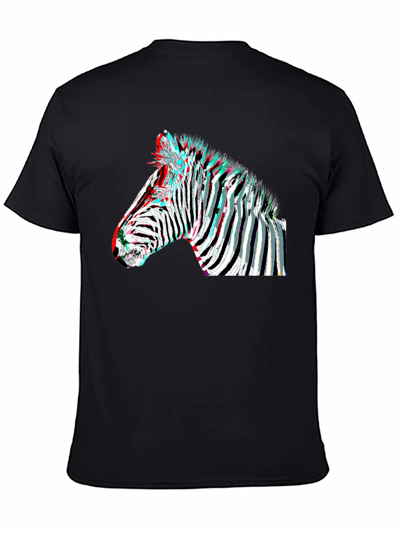 Zebra Glitch Graphic Tee - Modern Animal Print