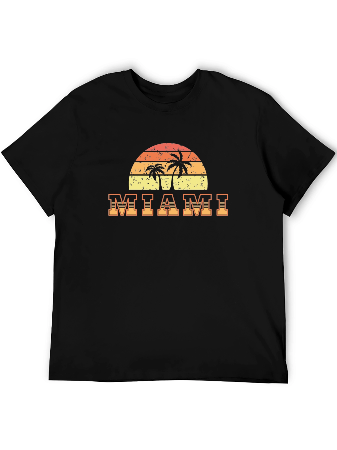 Miami Palm Tree Sunset Graphic T-Shirt