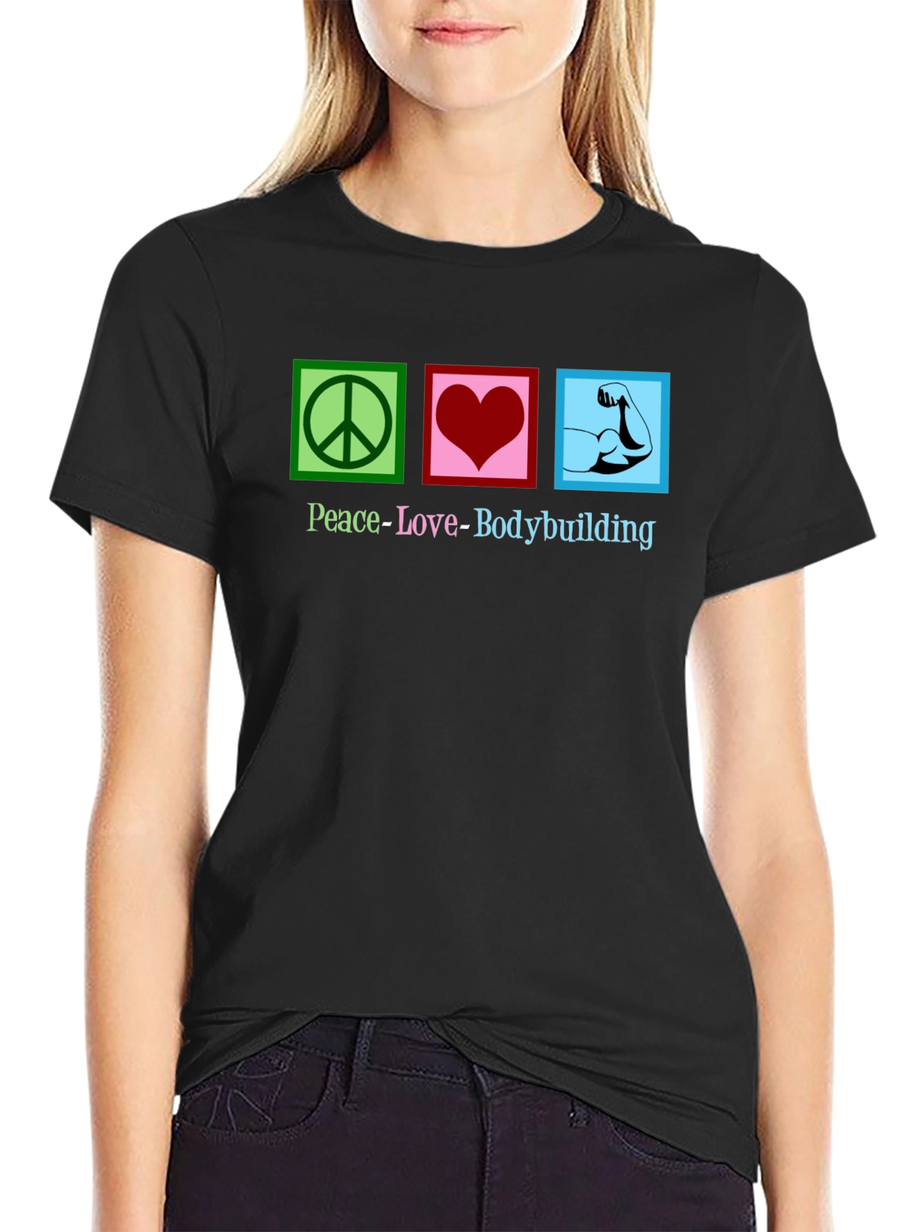 Peace Love Bodybuilding Graphic Tee