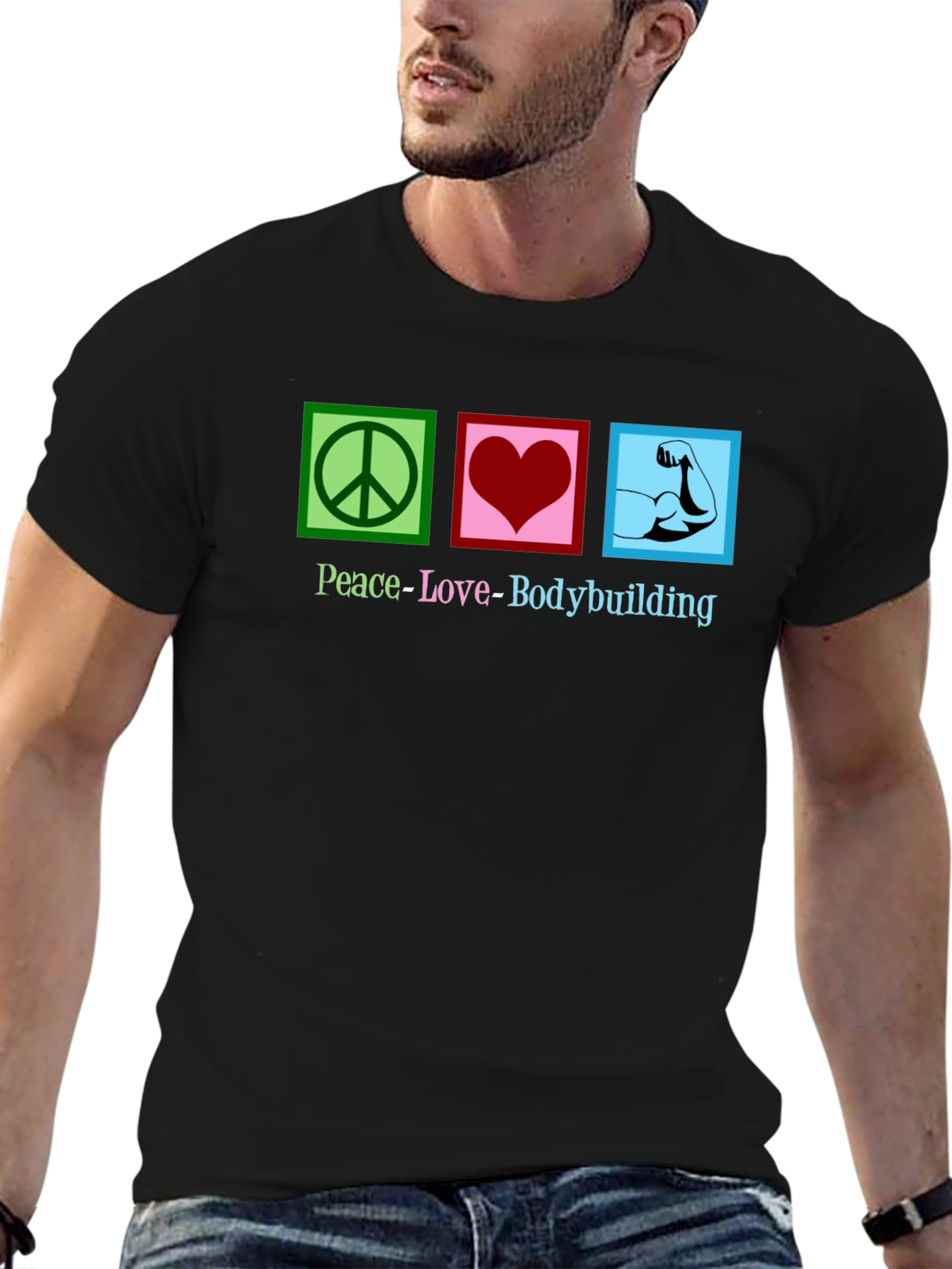Peace Love Bodybuilding Graphic Tee