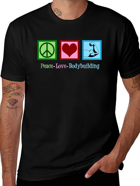 Peace Love Bodybuilding Graphic Tee