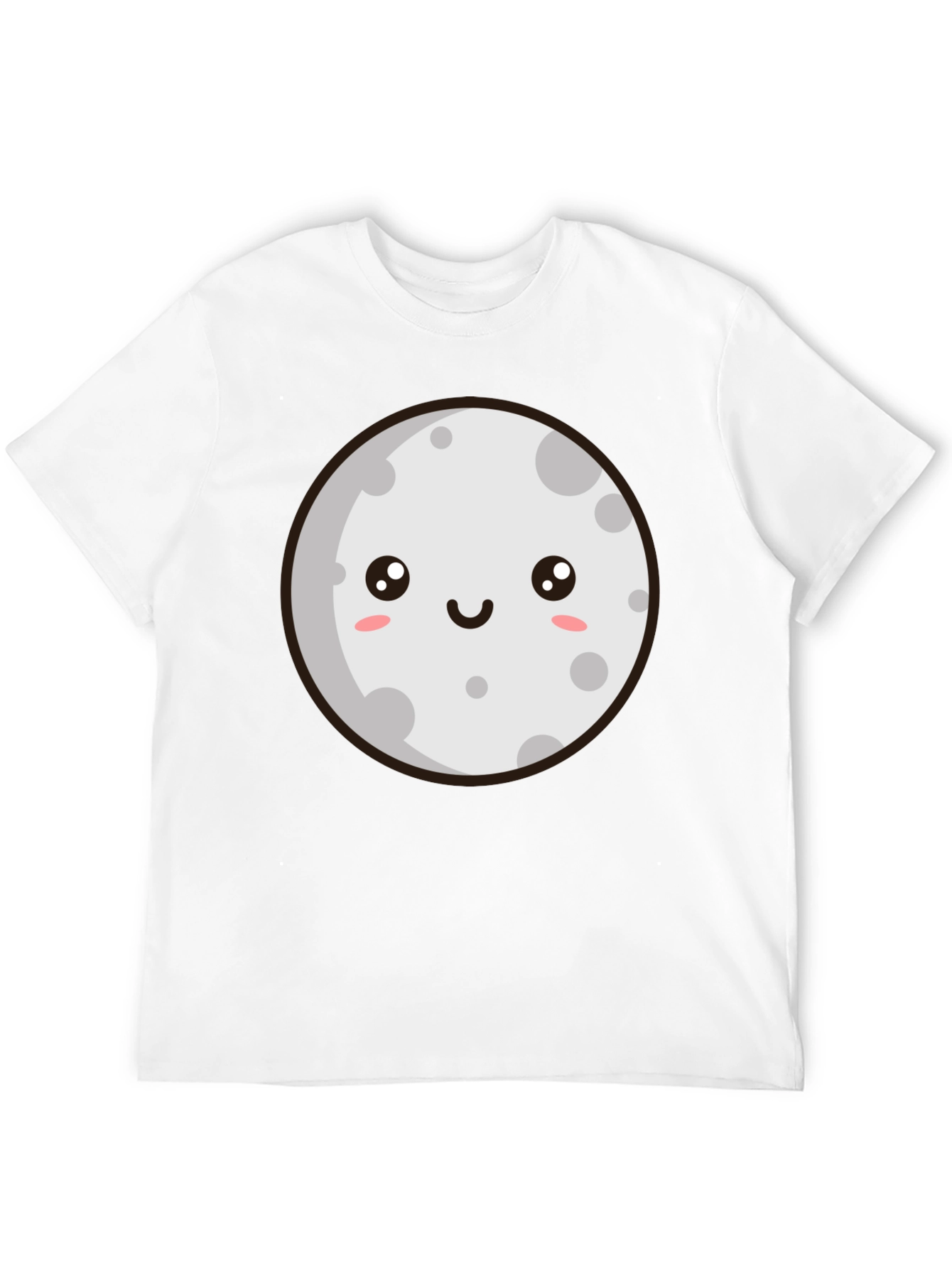 Cute Moon Graphic Tee - Black Unisex T-Shirt