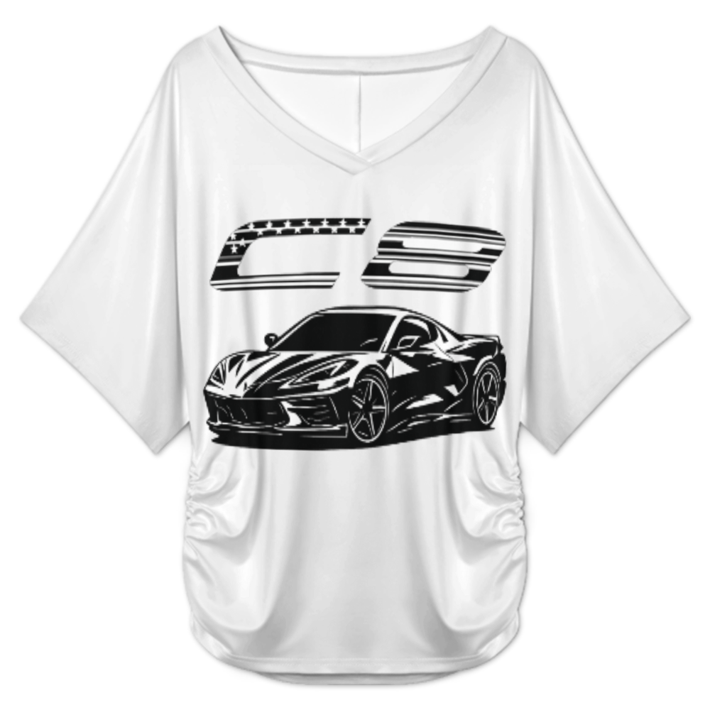 C8 American Muscle Car Graphic Tee – Retro Sports Car Streetwear Shirt(z436)