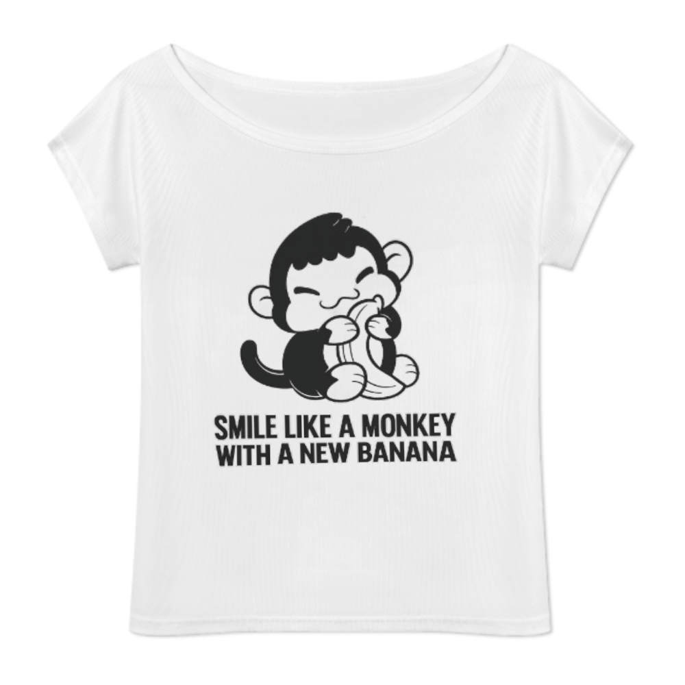 Funny Monkey Banana Graphic Tee – Cute Positive Quote Cartoon Shirt(z419)
