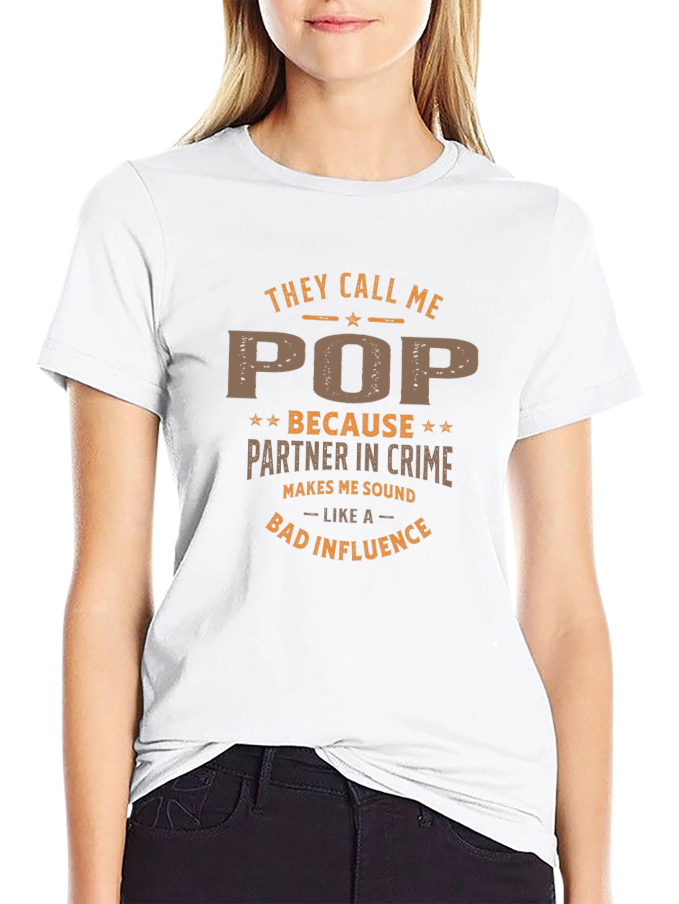 They Call Me Pop Partner in Crime Graphic T-Shirt