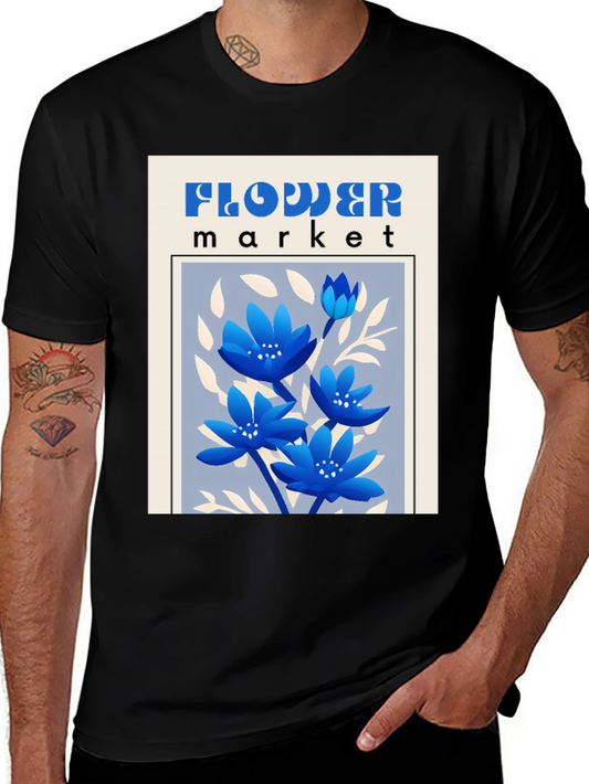 Flower Market Graphic Tee - Modern Floral Design