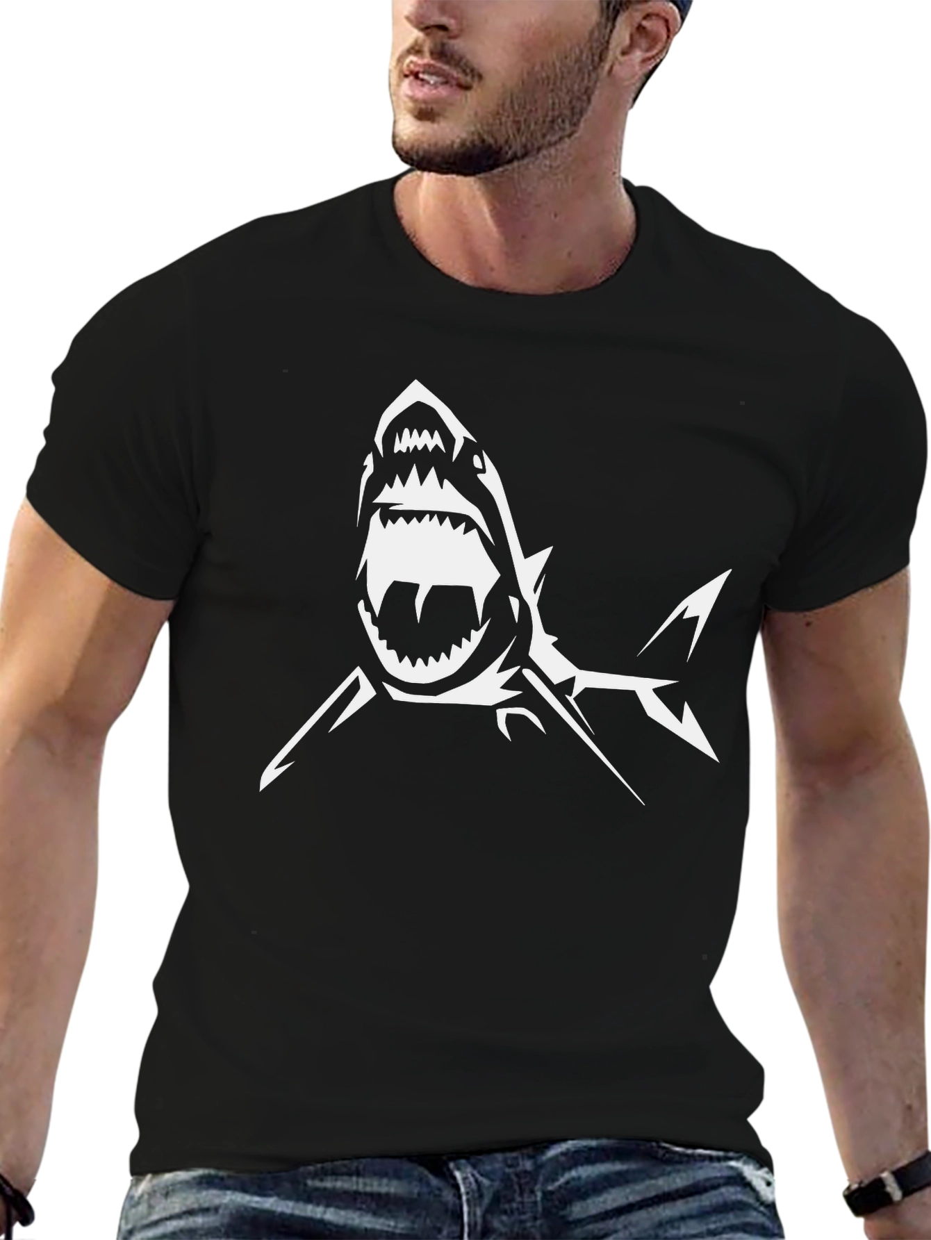 Shark Graphic Black T-Shirt