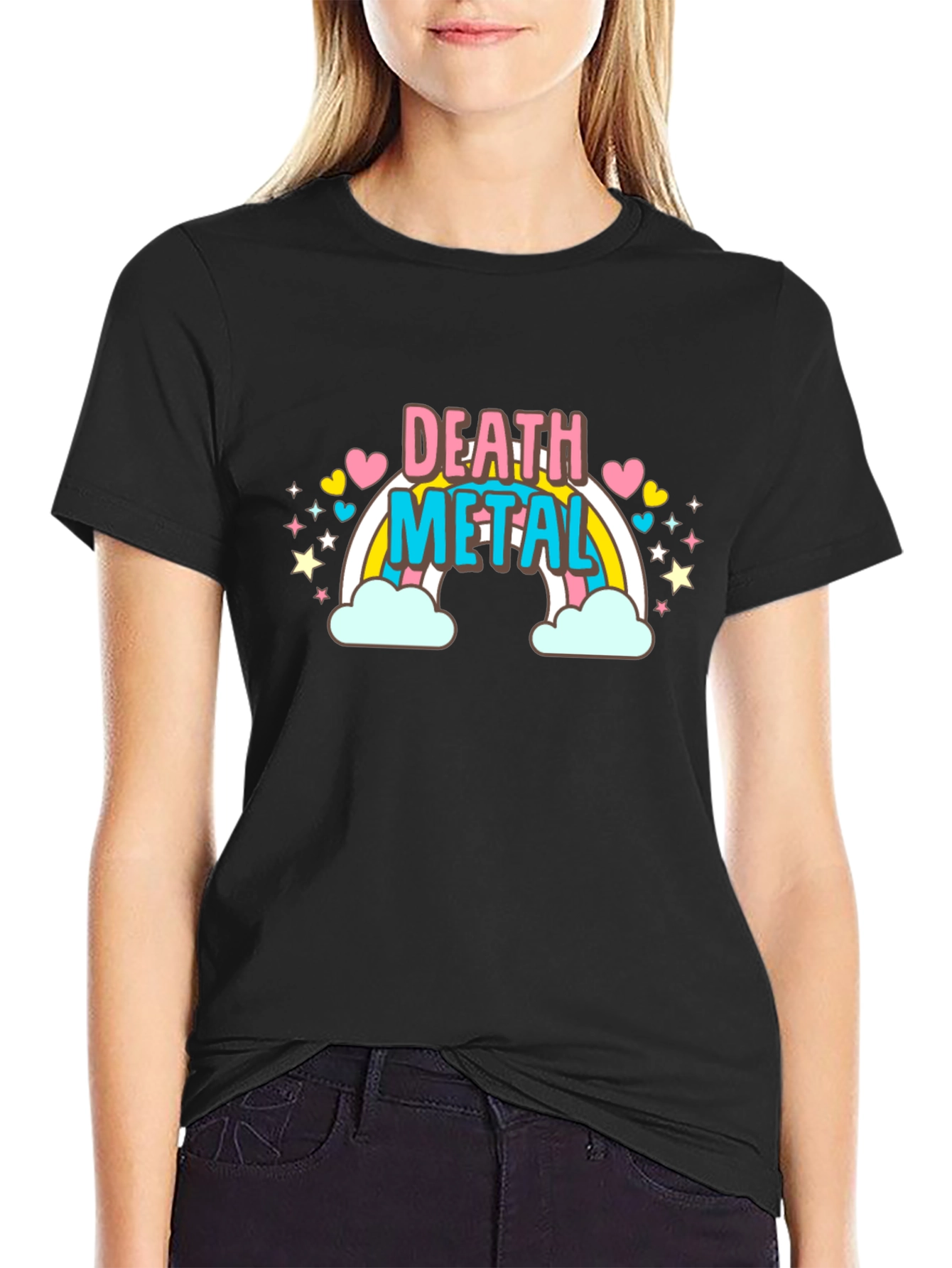 Death Metal Rainbow T-Shirt - Black Cotton Tee