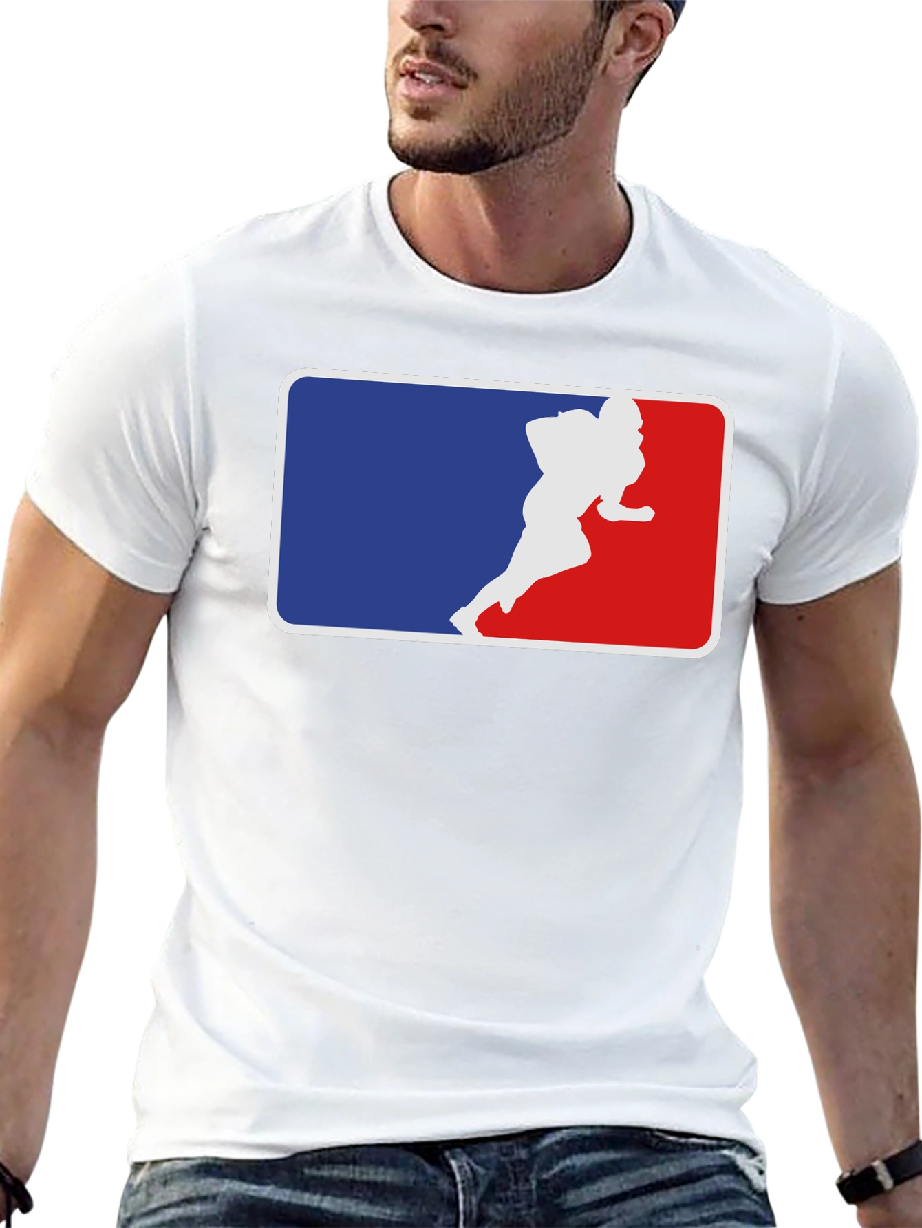 Football Player Silhouette Tee