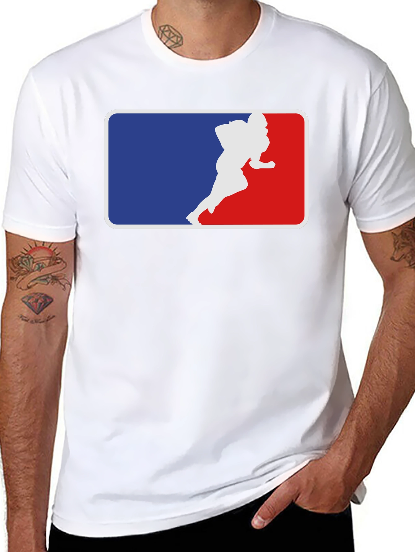 Football Player Silhouette Tee