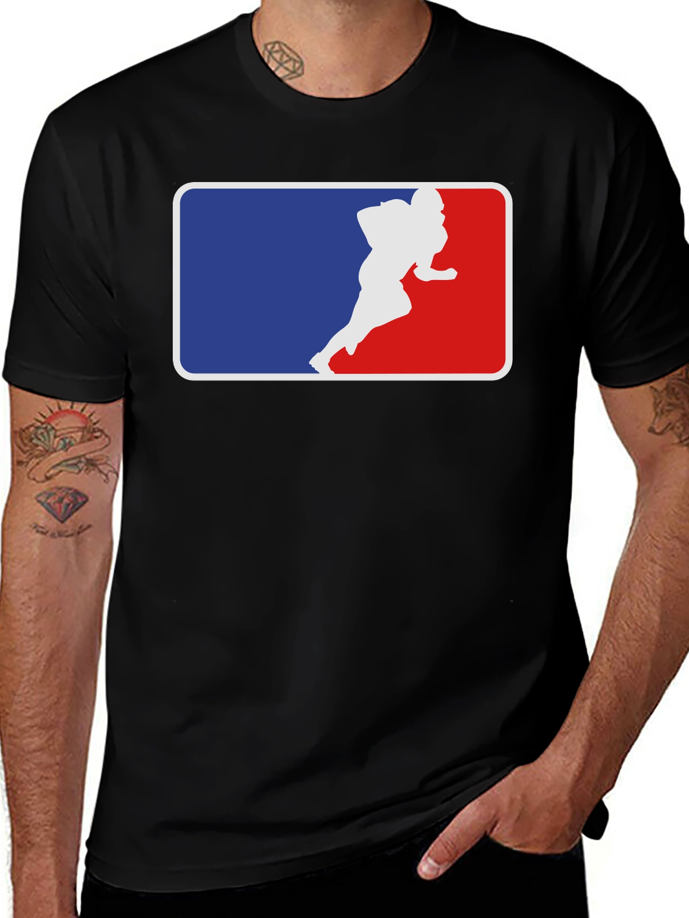 Football Player Silhouette Tee