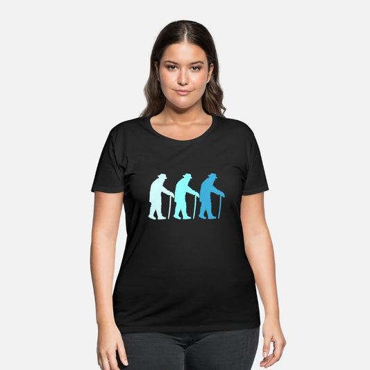 3 Grandpas Slowly Going Silhouette Three Friends