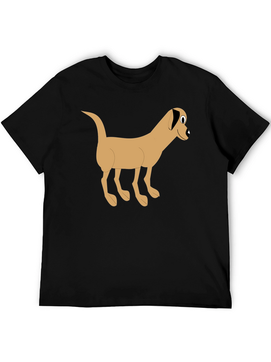 Cartoon Dog Graphic Black T-Shirt