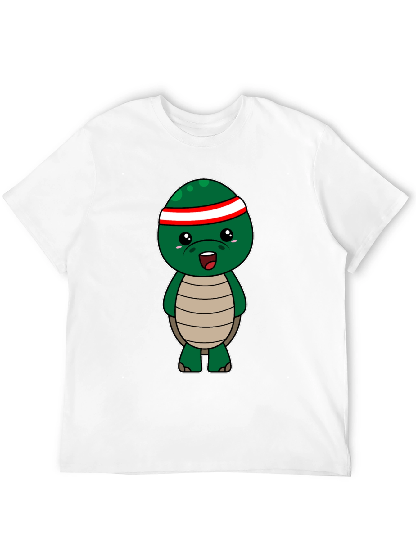 Cute Turtle Graphic Tee - Black Cotton T-Shirt