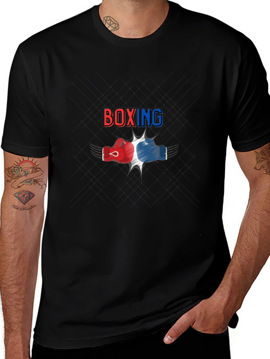 Boxing Graphic Print Black T-Shirt