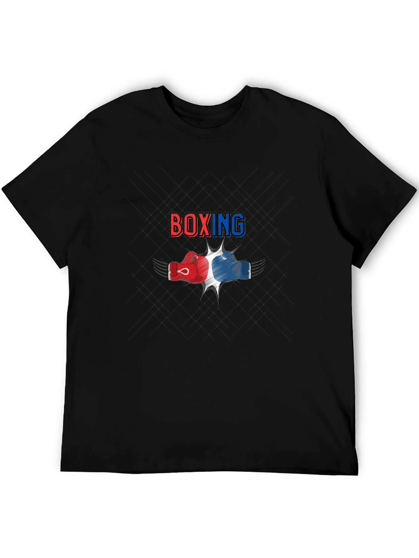 Boxing Graphic Print Black T-Shirt