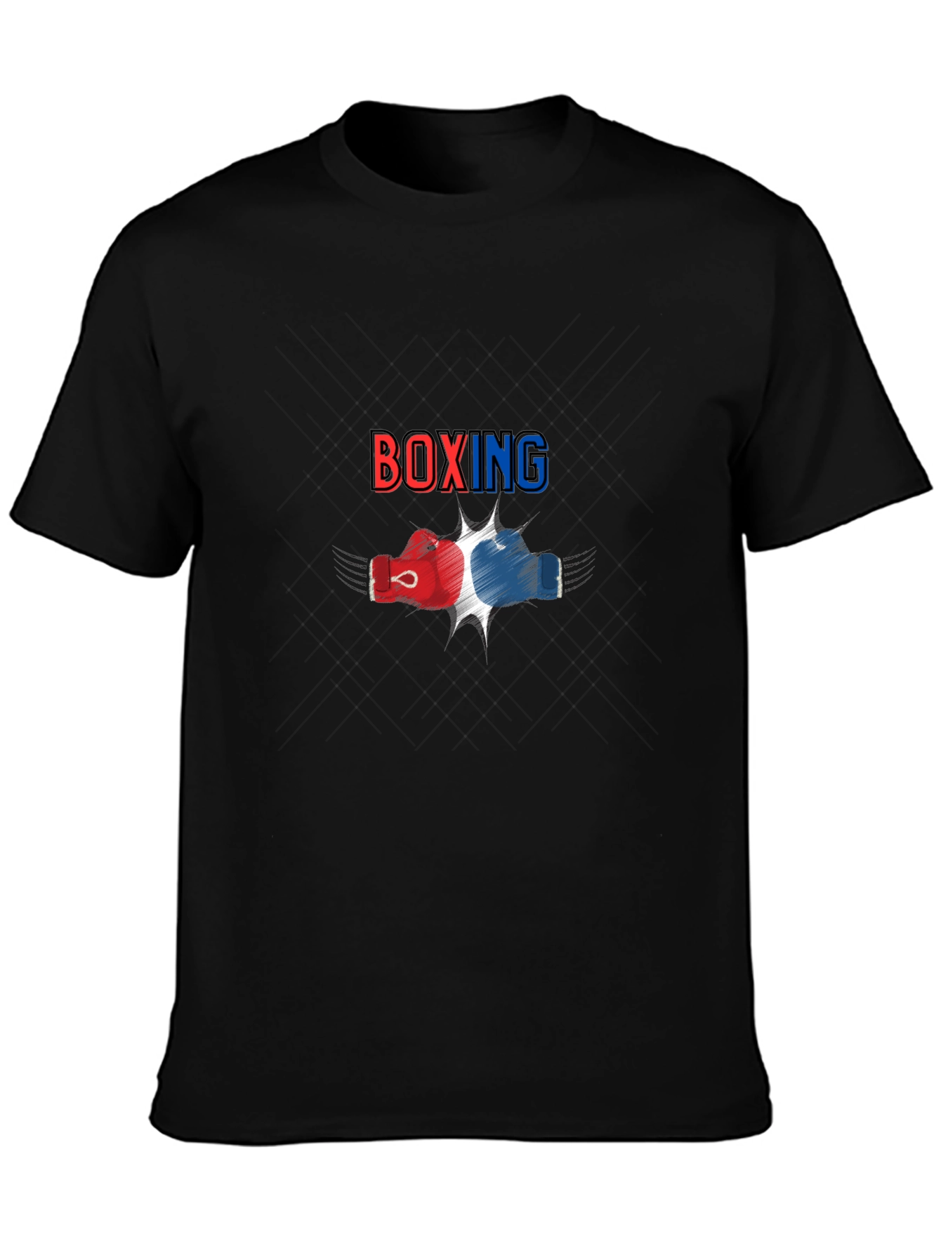 Boxing Graphic Print Black T-Shirt